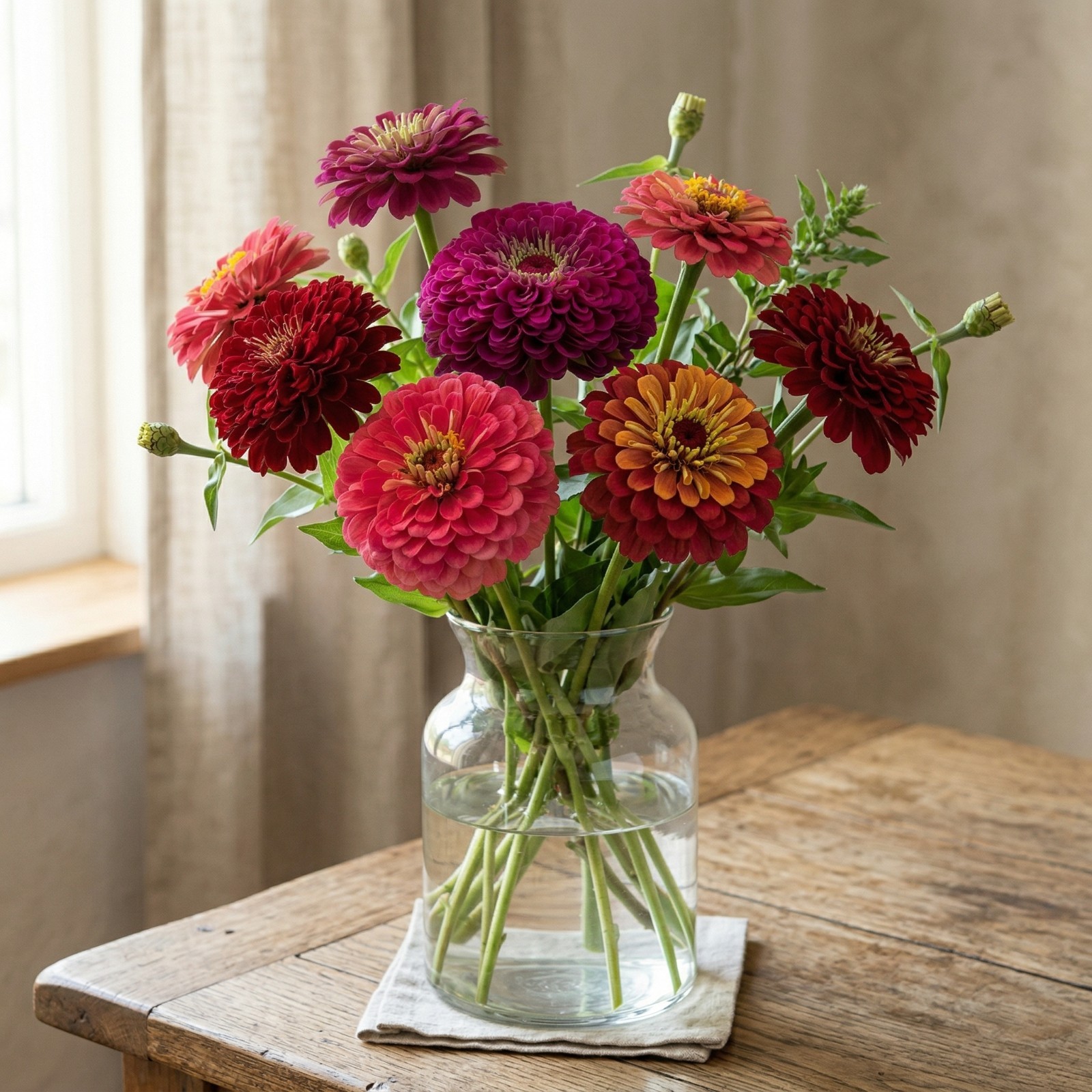 Zinnia Benary’s Giant BLACKBERRY VELVET MIX Cut Flower Huge 4-6″ Blooms 25 Seeds