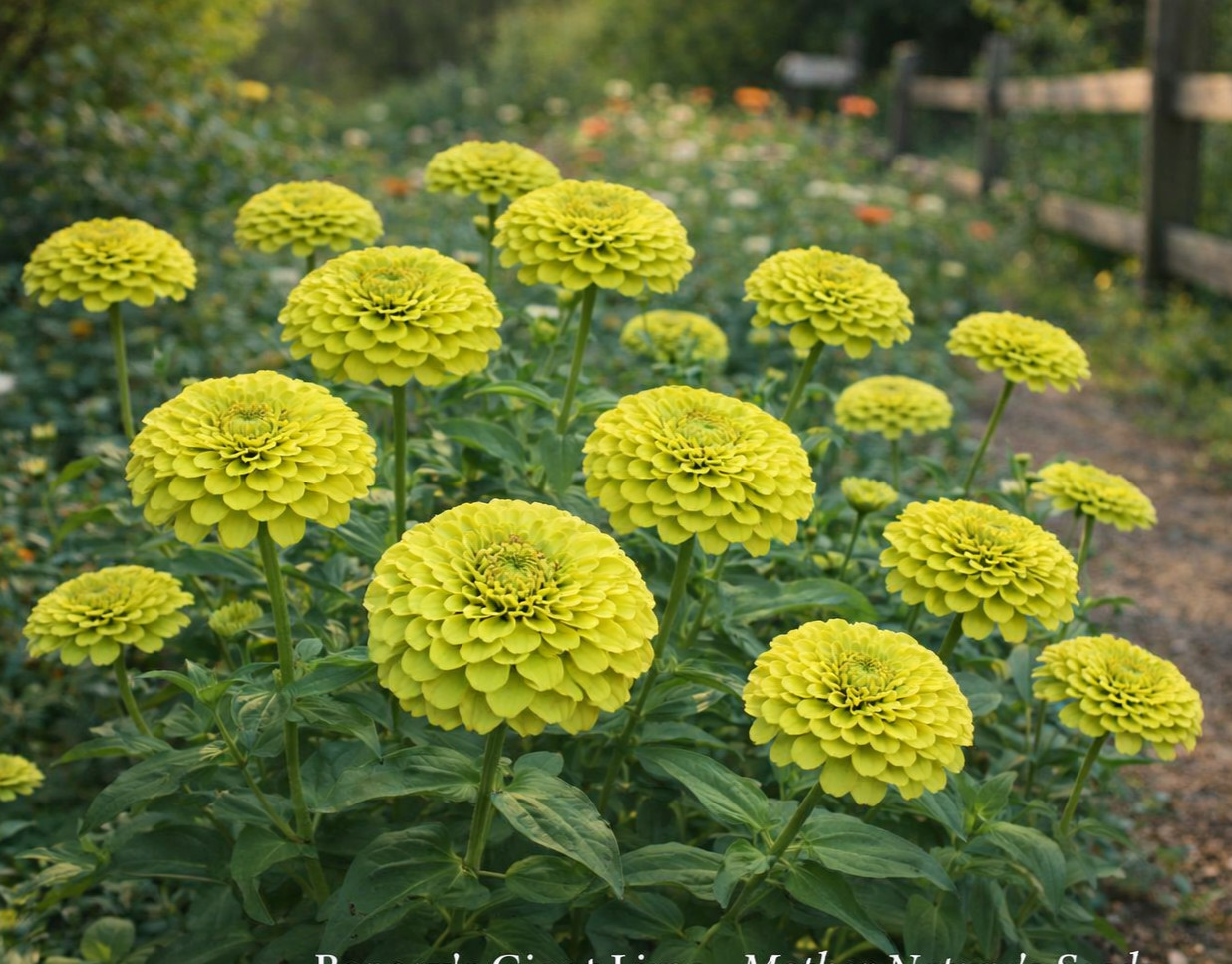 Zinnia Benary’s Giant LIME Cut Flower Garden 4-6″ Blooms Tall Non-GMO 25 Seeds