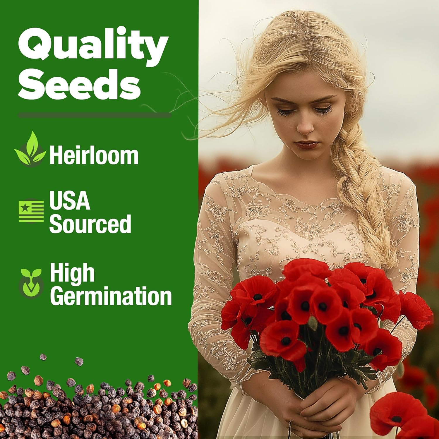 Vibrant American Legion Red Poppy Seeds – 6,000 Annual Wildflowers