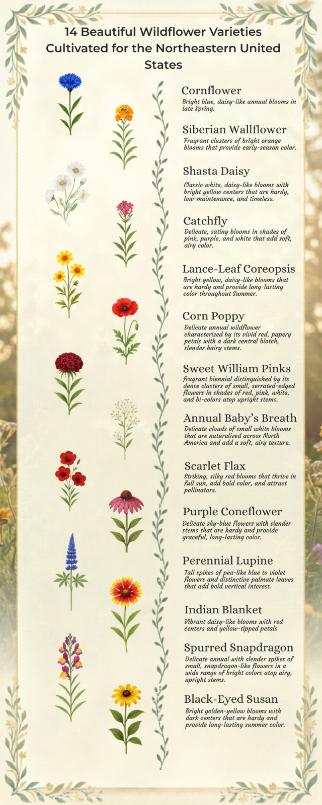 1/4 Pound Maine Bulk Wildflower Seed Mix (Northeast Varieties) 500 sq-ft
