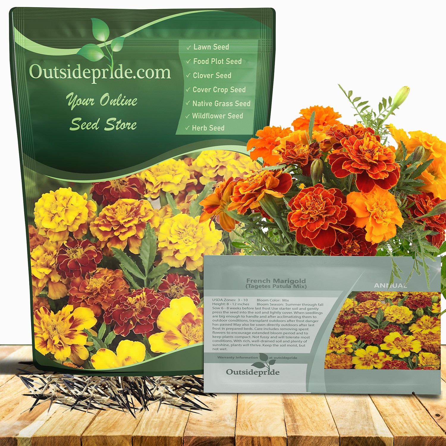 1000 Seeds Marigold Seeds For Planting – Tagetes Patula Flower Seed Mix