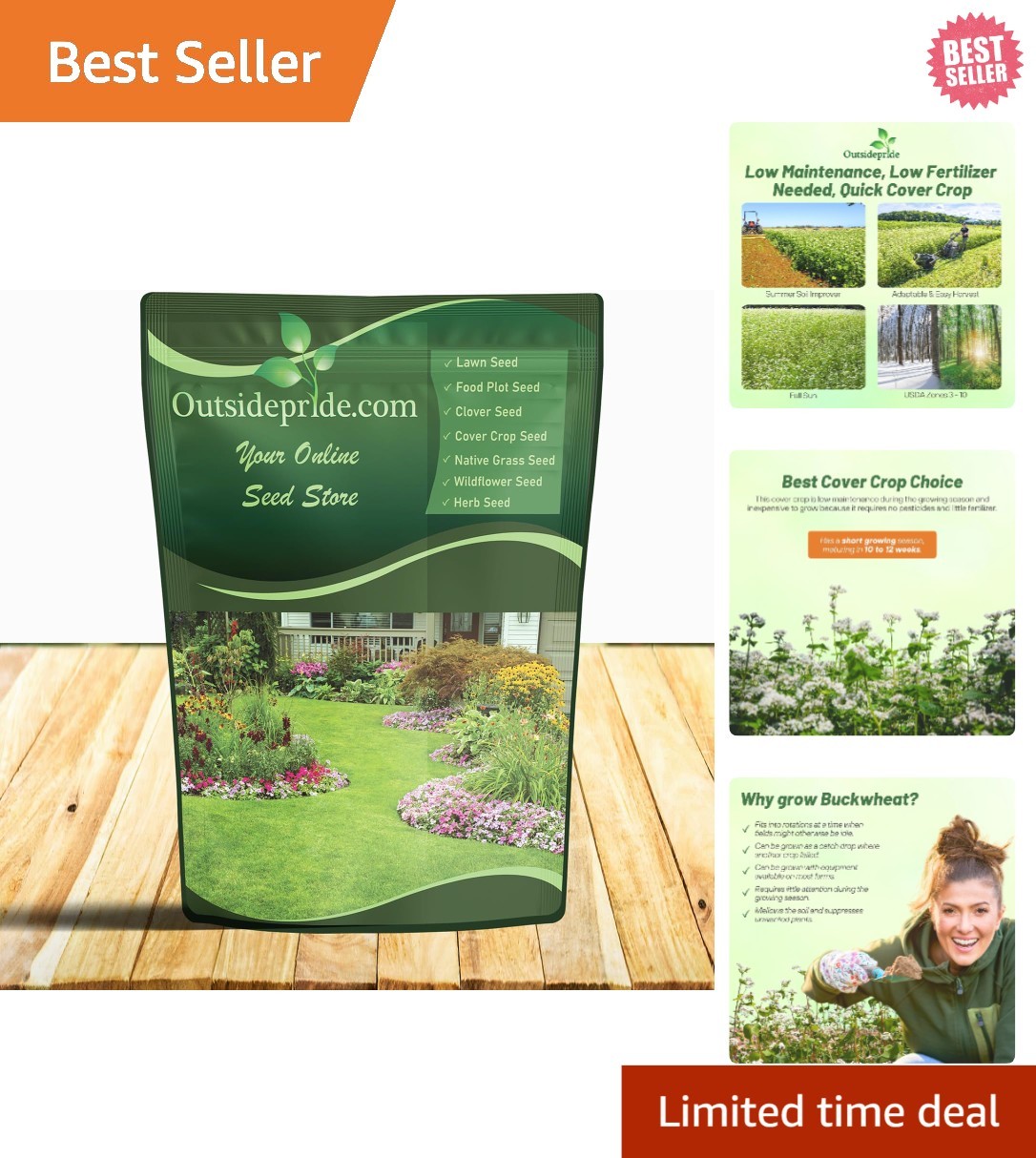 Fast-Growing 10lbs Buckwheat Seeds: Ideal for Green Manure & Wildlife Habitats