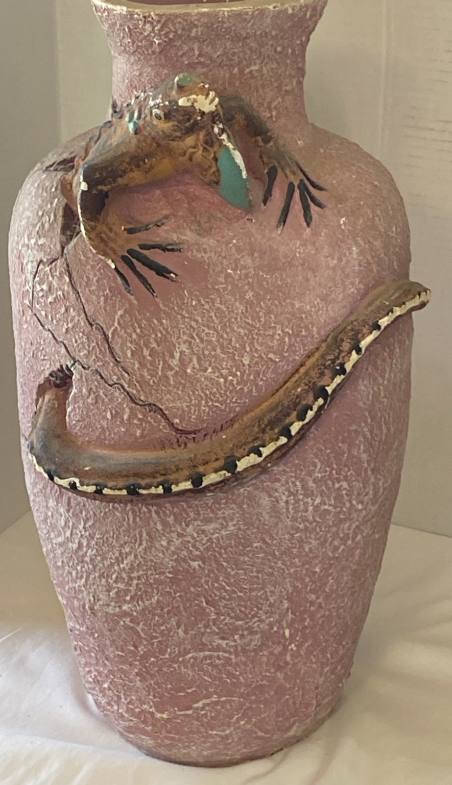Vintage large Pottery Iguana Pot Garden Decor Handmade 22” Tall