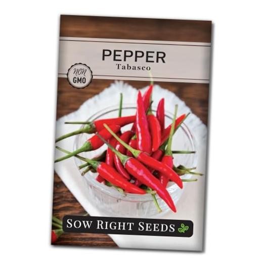 Tabasco Pepper Seeds for Planting – Non-GMO Heirloom Hot Pepper Variety – 1