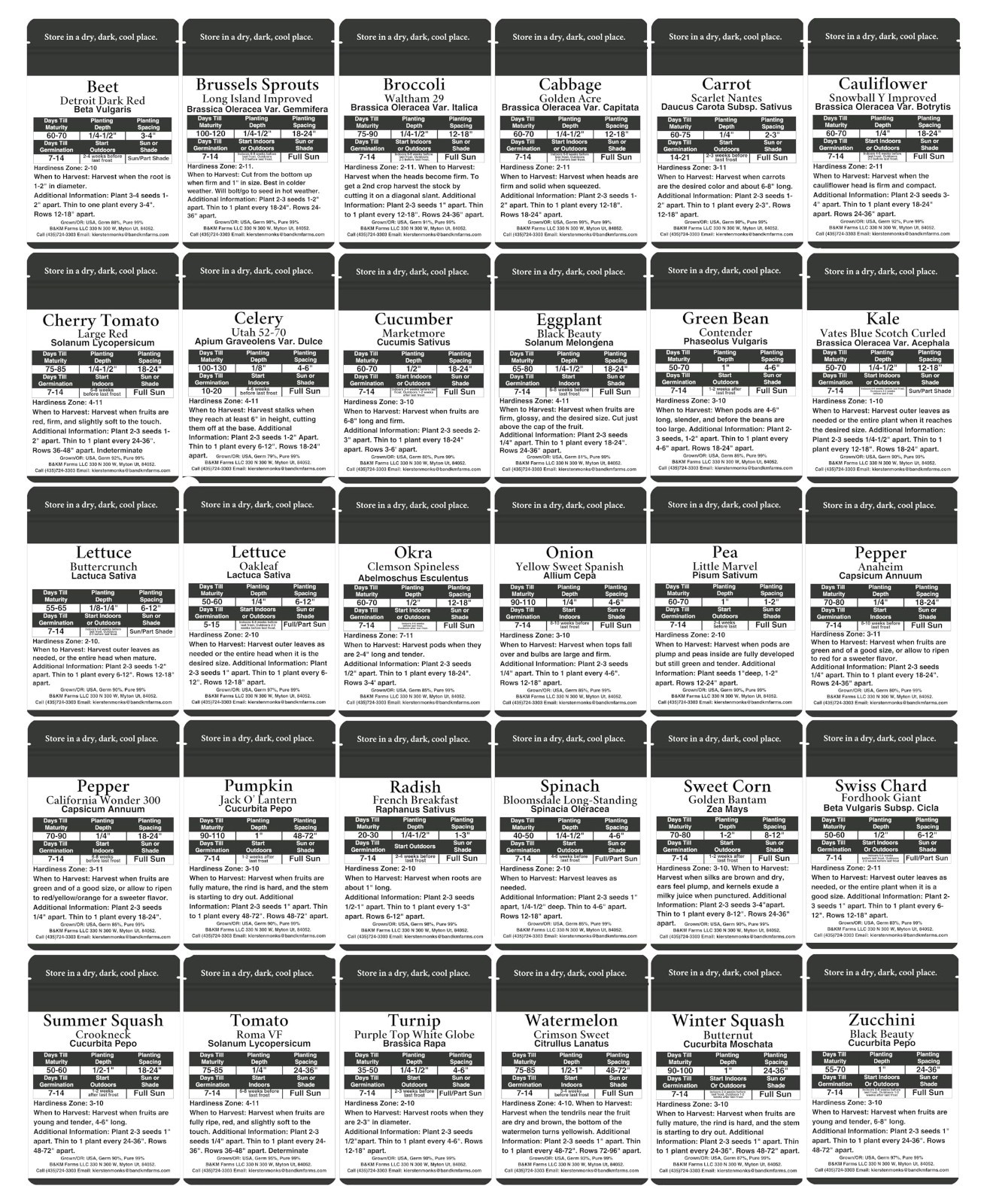 20,000+ Survival Seed Kit – 30 Non-GMO Heirloom Seeds for Home Garden, Weather-P