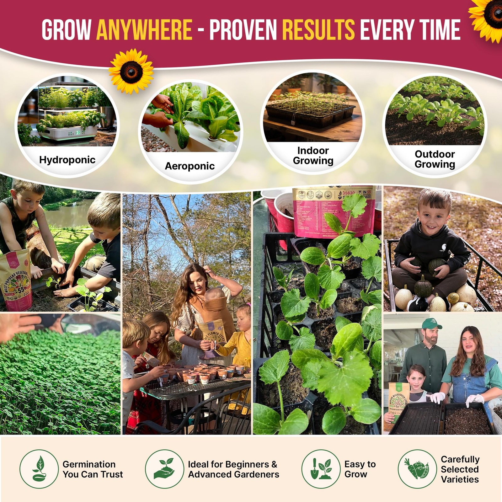 55 Vegetable Seeds Variety Pack 35,600+ NonGMO Heirloom Seeds for Planting V…