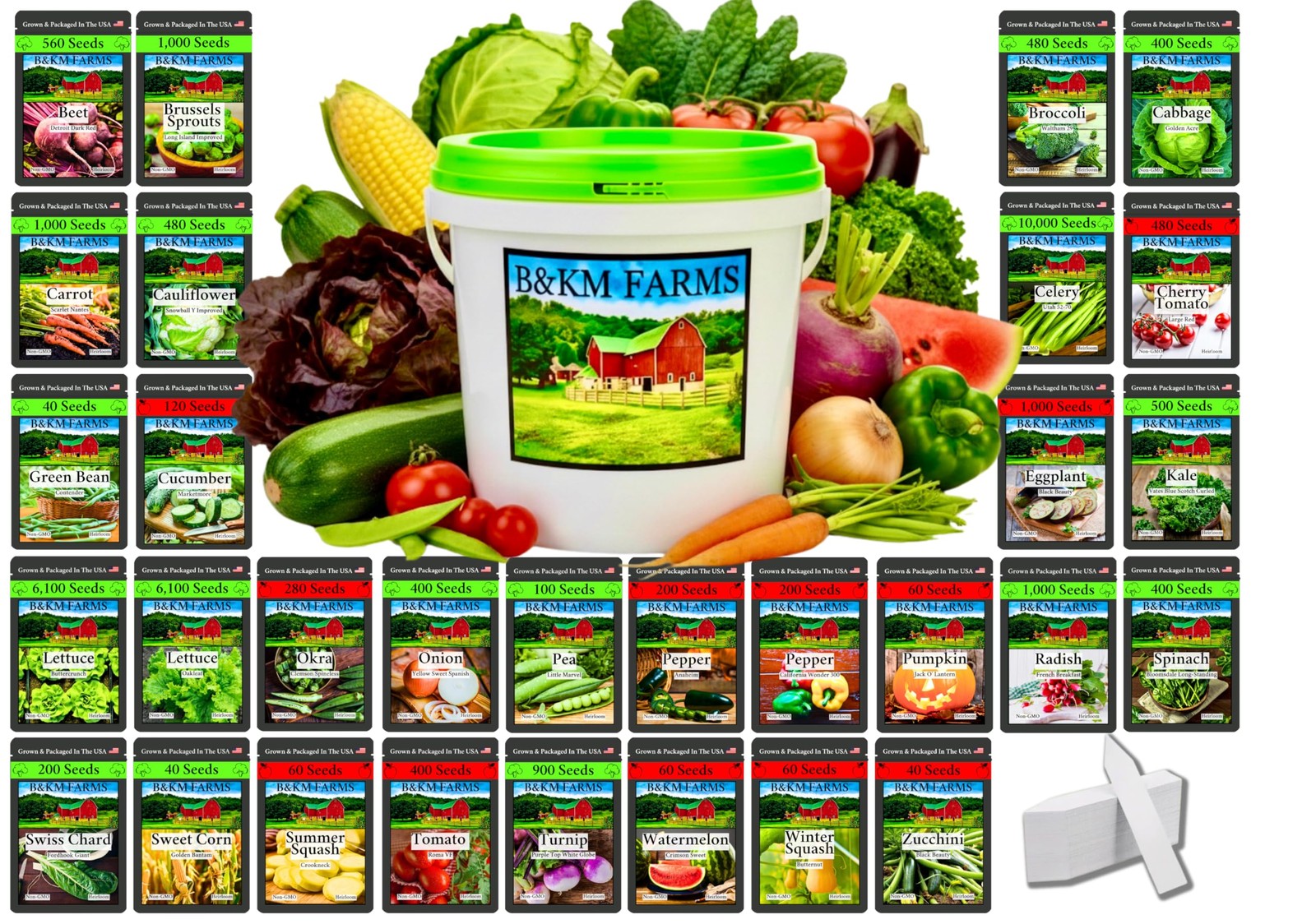 20,000+ Survival Seed Kit 5+ Year Supply. 30 Fruit & Vegetable NonGMO Heirloo…