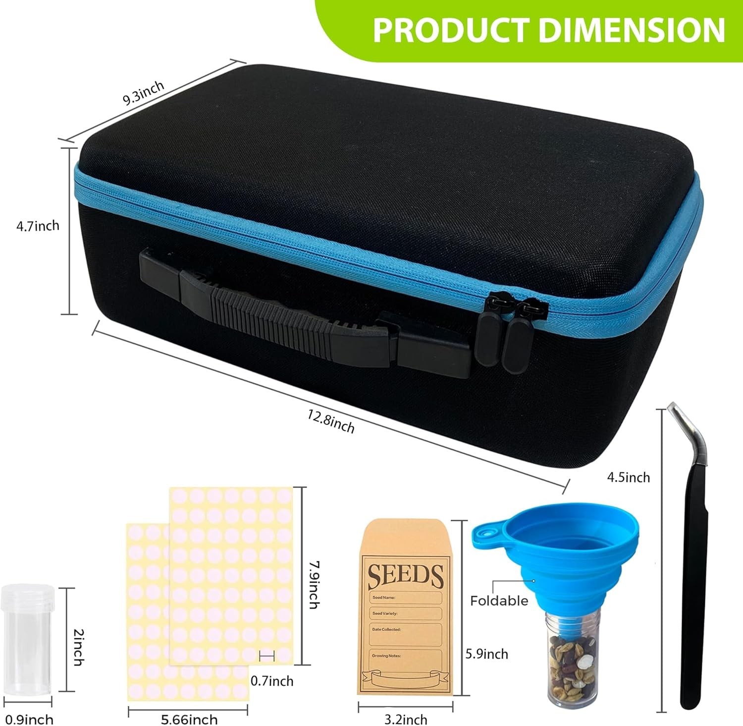 Seed Storage Organizer Box with 140 Slots and Envelopes for Vegetable and Flower