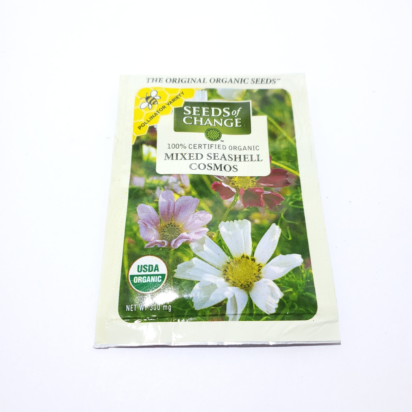 Seeds of Change Organic (2025) – 1 pk 300mg Mixed Seashell Cosmos Flower Garden