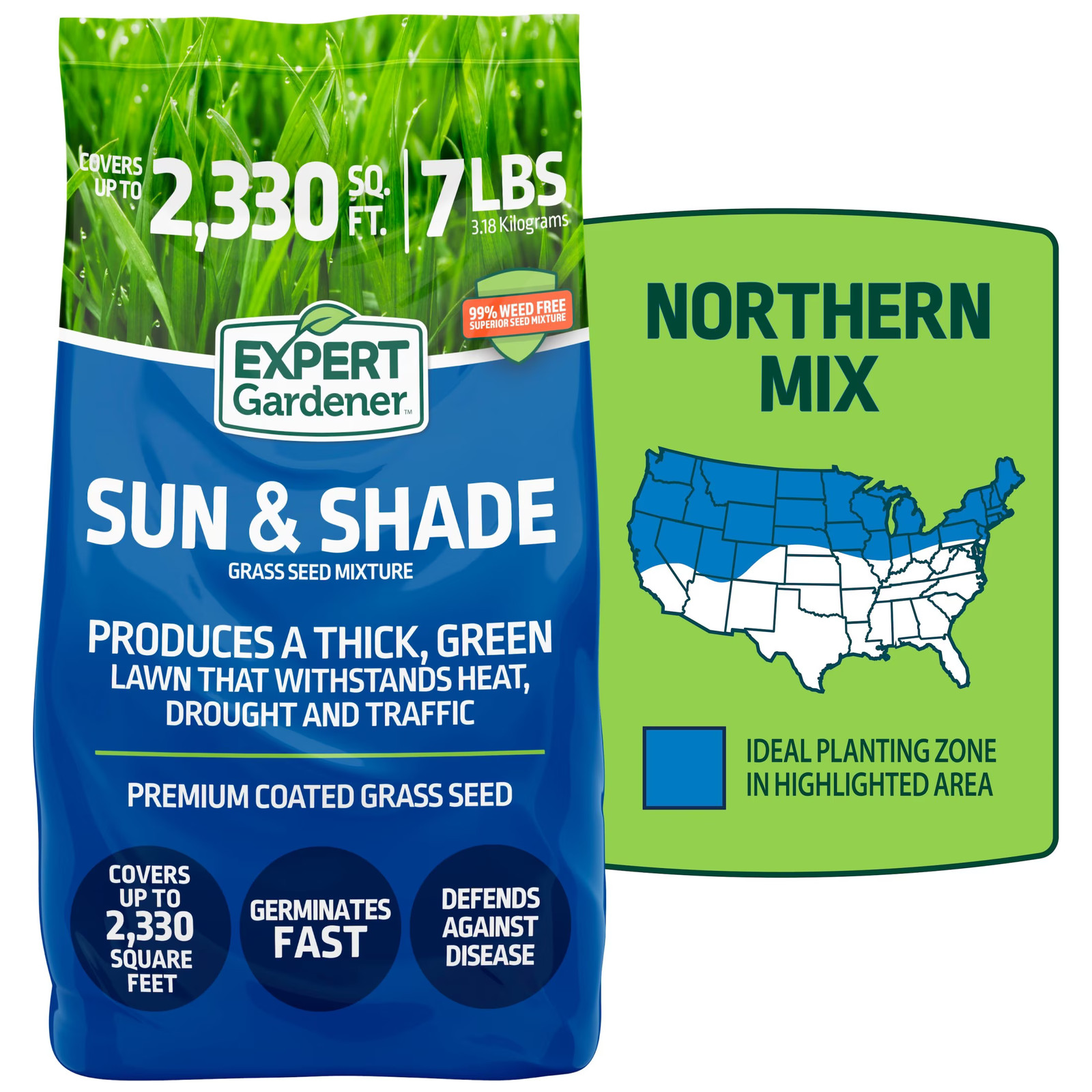 Expert Gardener Sun & Shade Lawn Seed Mix 7 lb