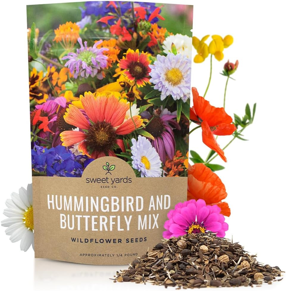 Bulk Wildflower Seeds Butterfly & Humming Bird Mix 1/4 Pound Bag 30,000 seeds