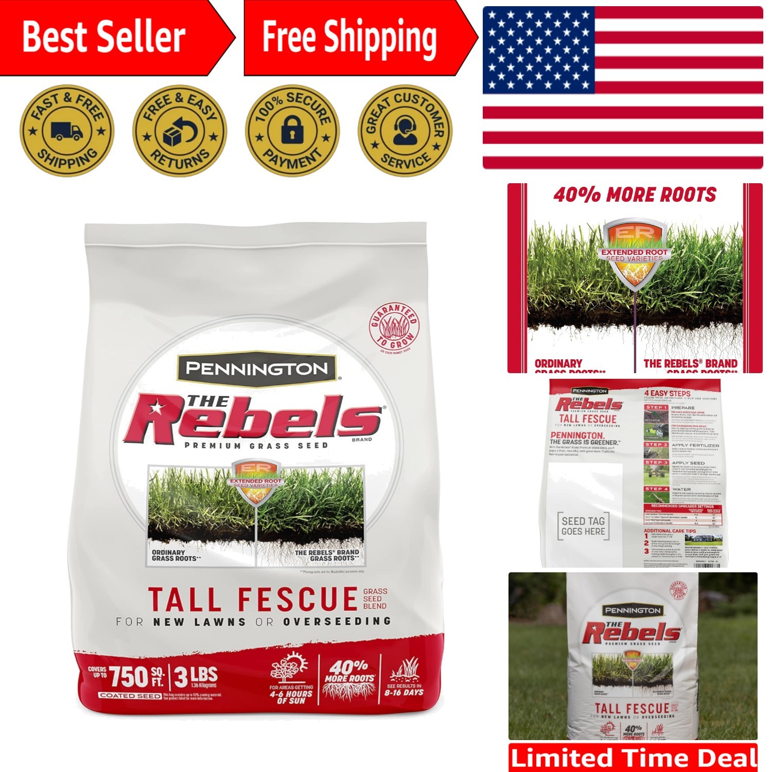 The Rebels Tall Fescue Grass Seed Mix 3 lb