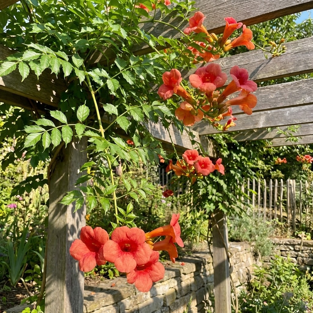 100pcs Campsis Radicans Seeds | Ornamental Vine Seeds for Yard & Patio Planting