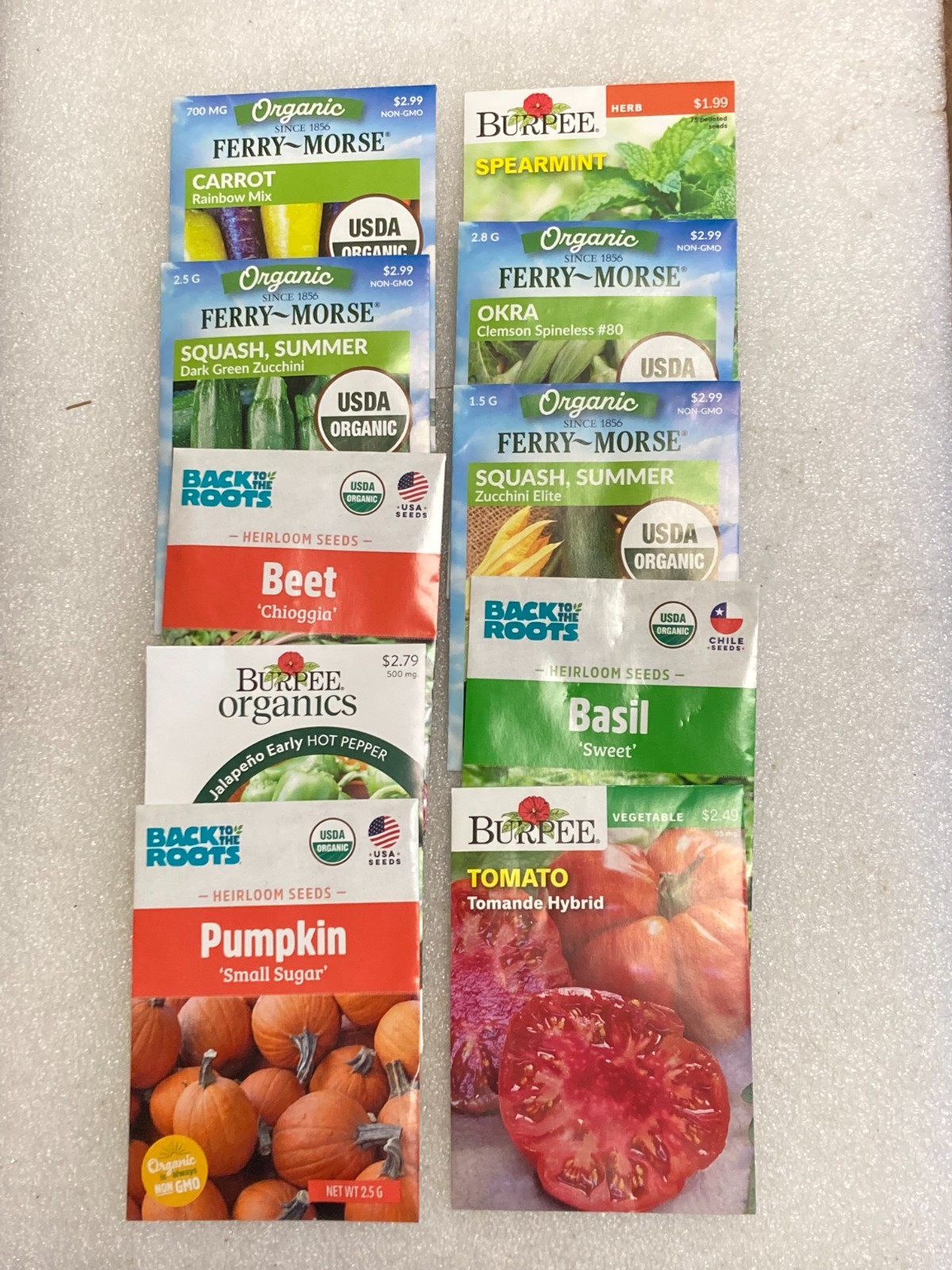 Lot Of 10 Vegetable And Herb Seed Packets Packs 2025 Random Mix #2
