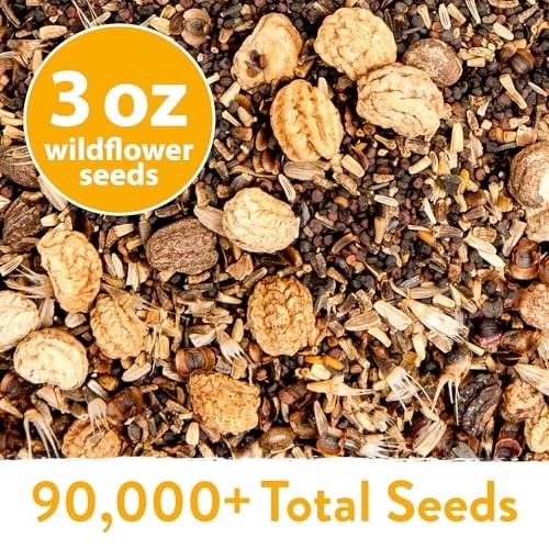 90,000+ Wildflower Seeds Mix – 3oz Non-GMO Perennial Flower Seeds for Outdoors,
