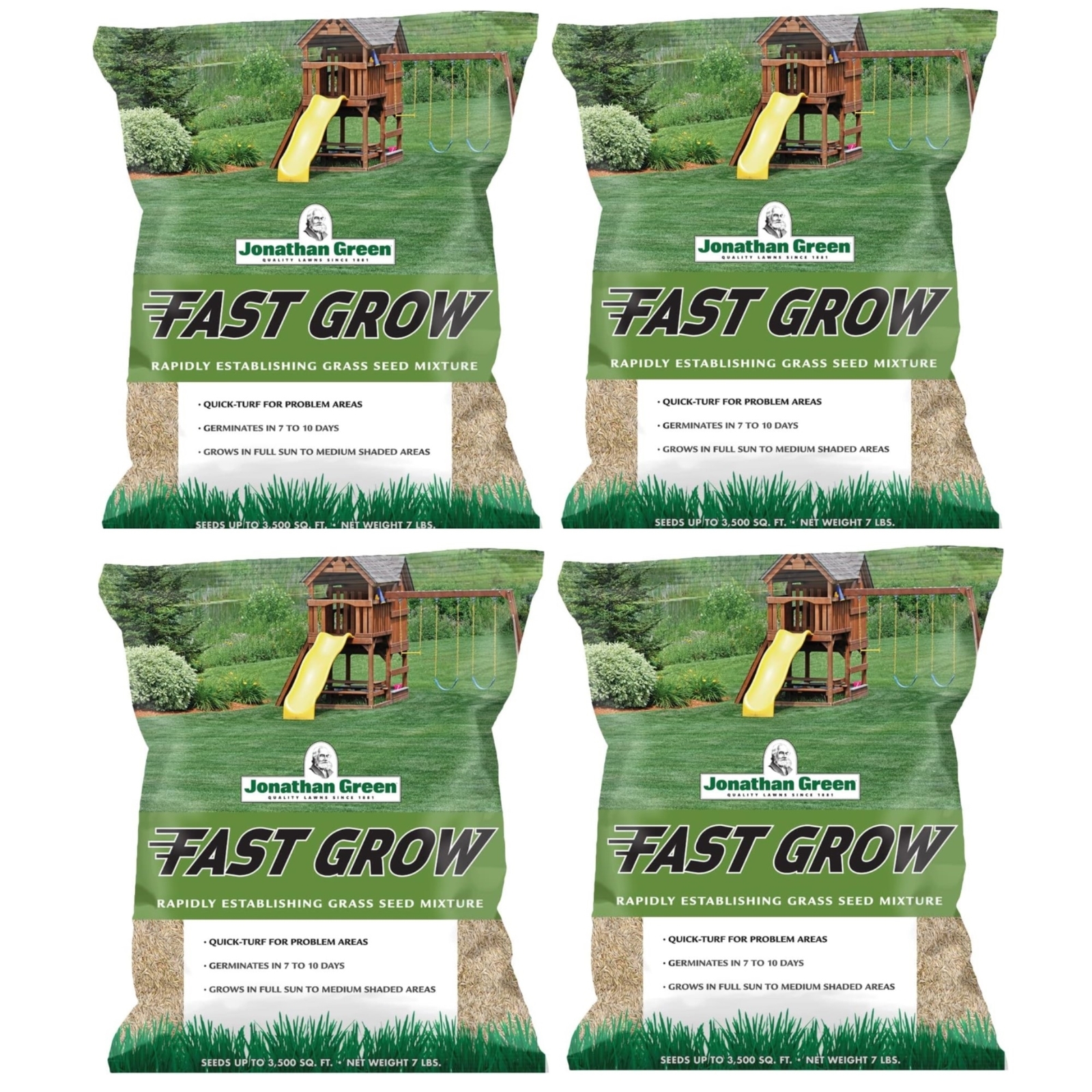 Jonathan Green (#10840) Fast Grow Grass Seed Mixture, 7lb bag, 4 Pack