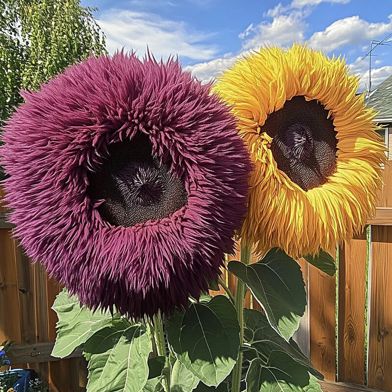 50 PCS Yellow Purple Enchanting Giant Teddy Bear Sunflower Seeds