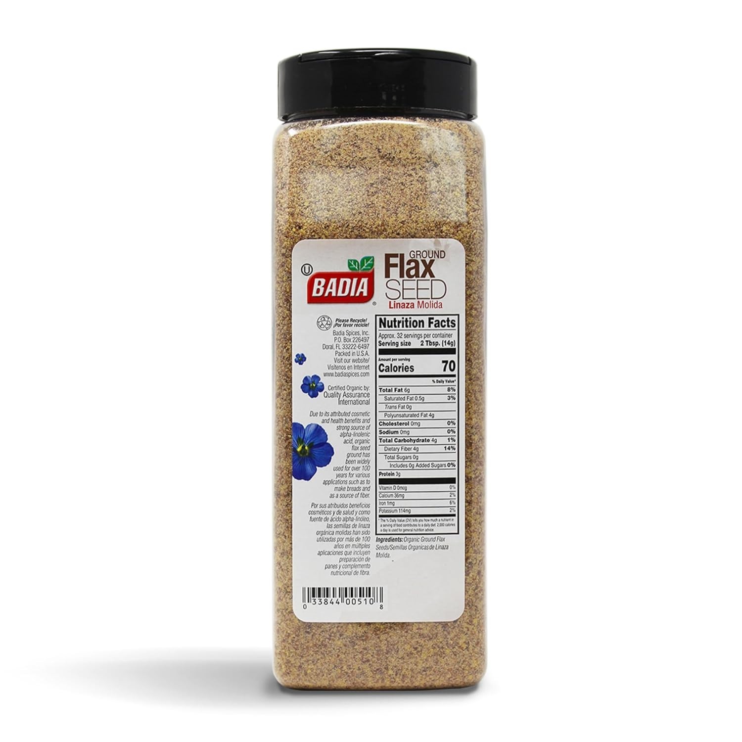16 oz Organic Ground Flax Seed – Nutrient-Rich Superfood for Baking & Smoothies