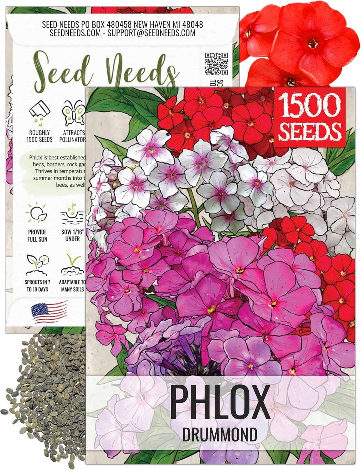 Vibrant Phlox Seeds for Planting – 1,500 Heirloom Blooms to Enrich Your Garden