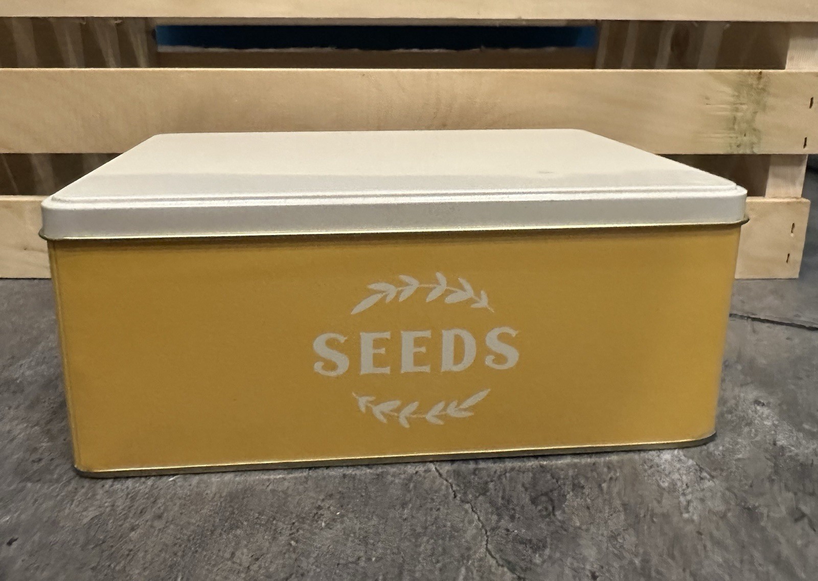 Vintage Metal Seeds Tin With Seed Collection Envelopes