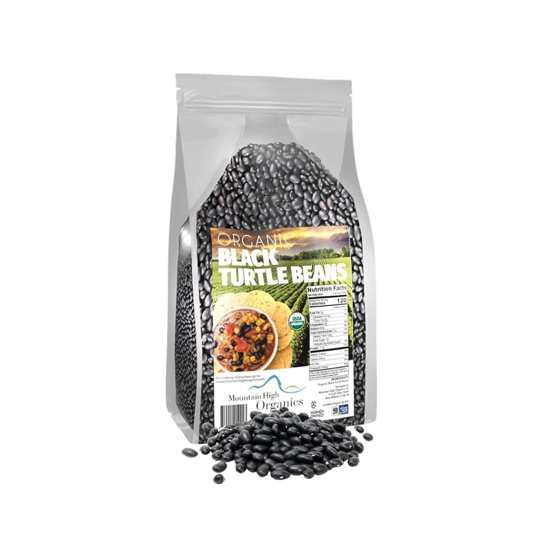 – 5 Lbs, Organic Dry Black Beans, Non-Gmo, Vegan, Certified USDA Organic Whole D