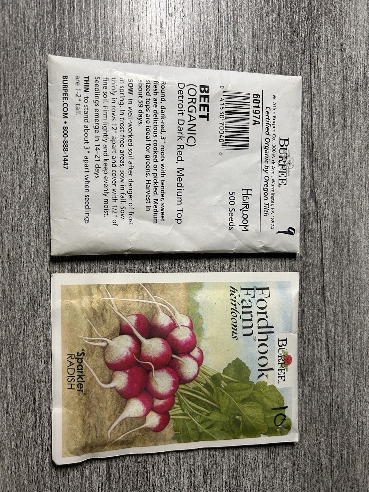 10 Packs Of Seeds Basil, Moss rose, Clarkes Blue, Clemson, Beet, Mammoth, Radish