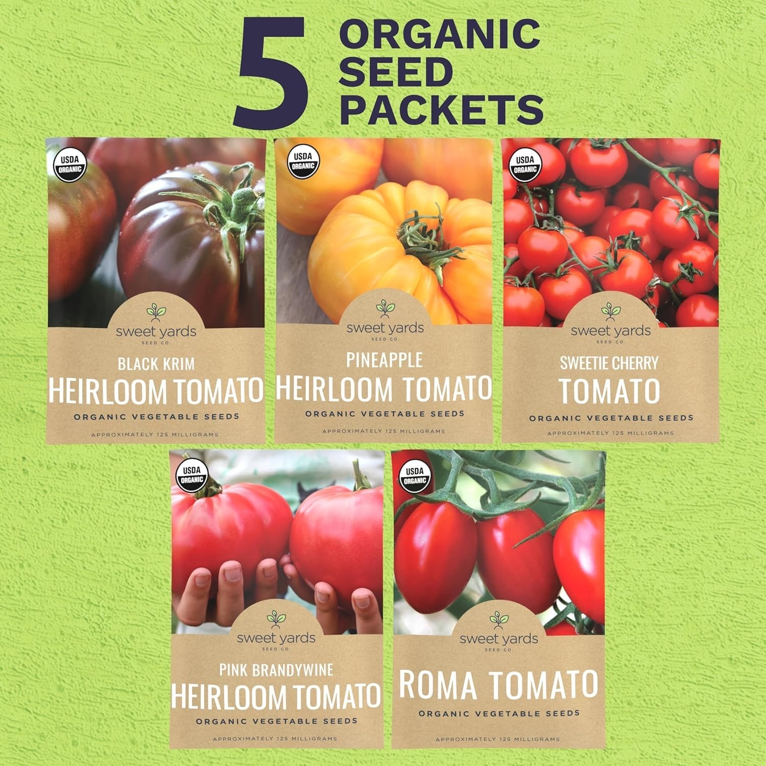 Ultimate Organic Tomato Seeds Variety – 5 Gourmet Packs for Indoor & Outdoor Use