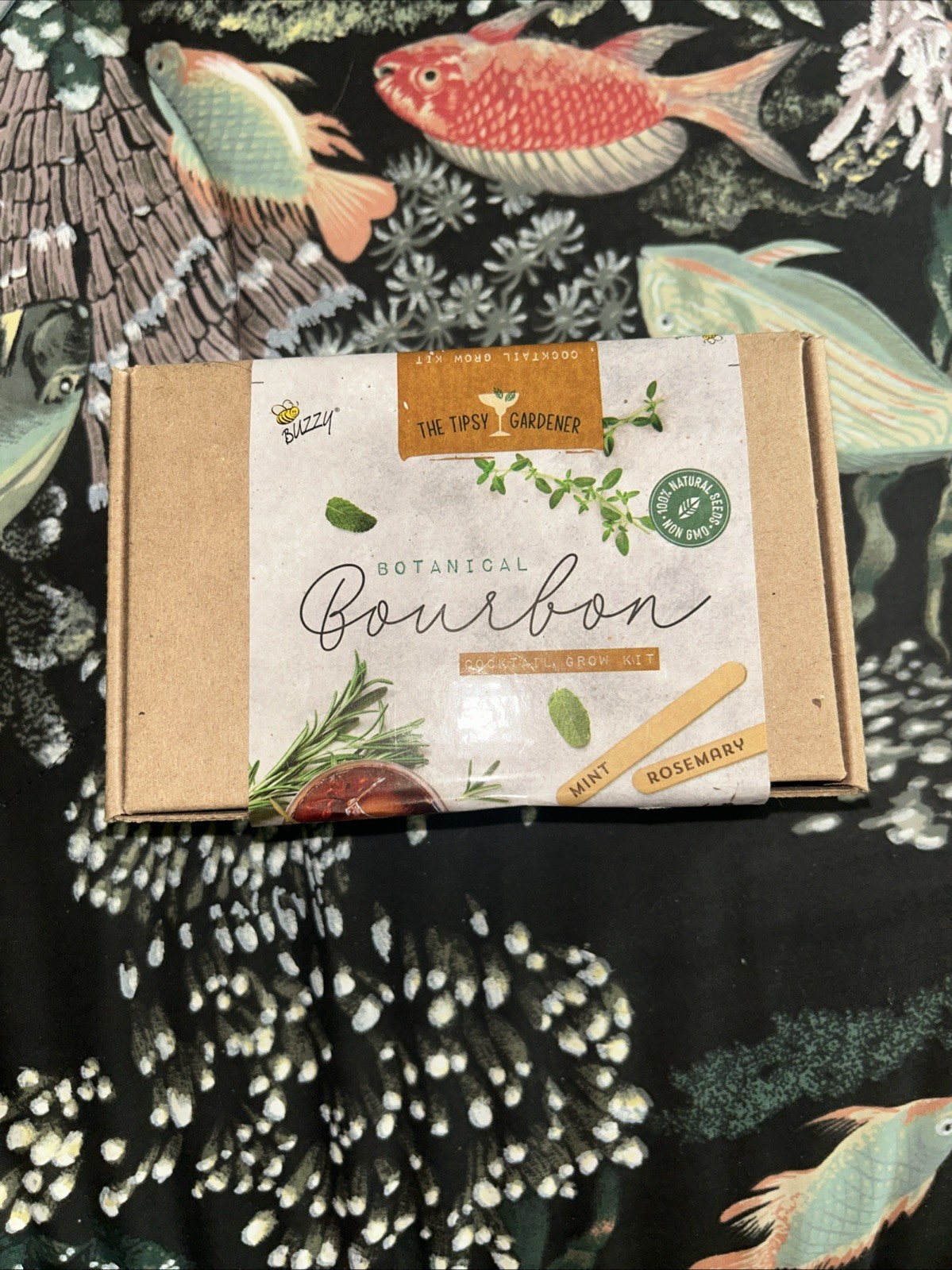 The Tipsy Gardener Botanical Bourbon Cocktail Grow Kit – Mint, Rosemary & Thyme
