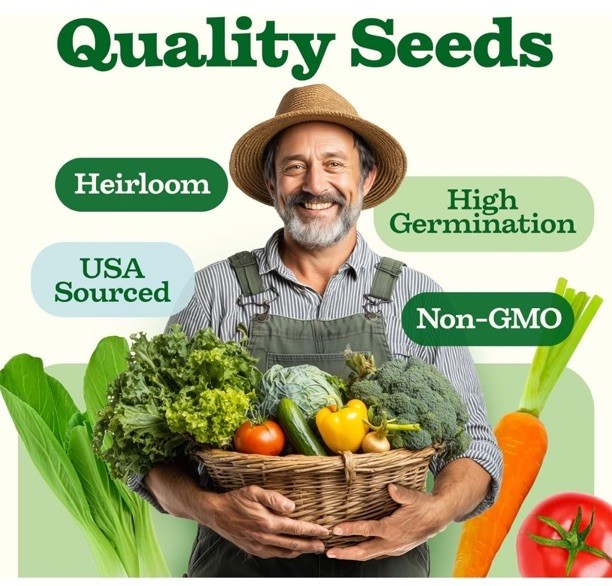 Heirloom Vegetable & Fruit 16,000+ Seeds for Planting – Non-GMO