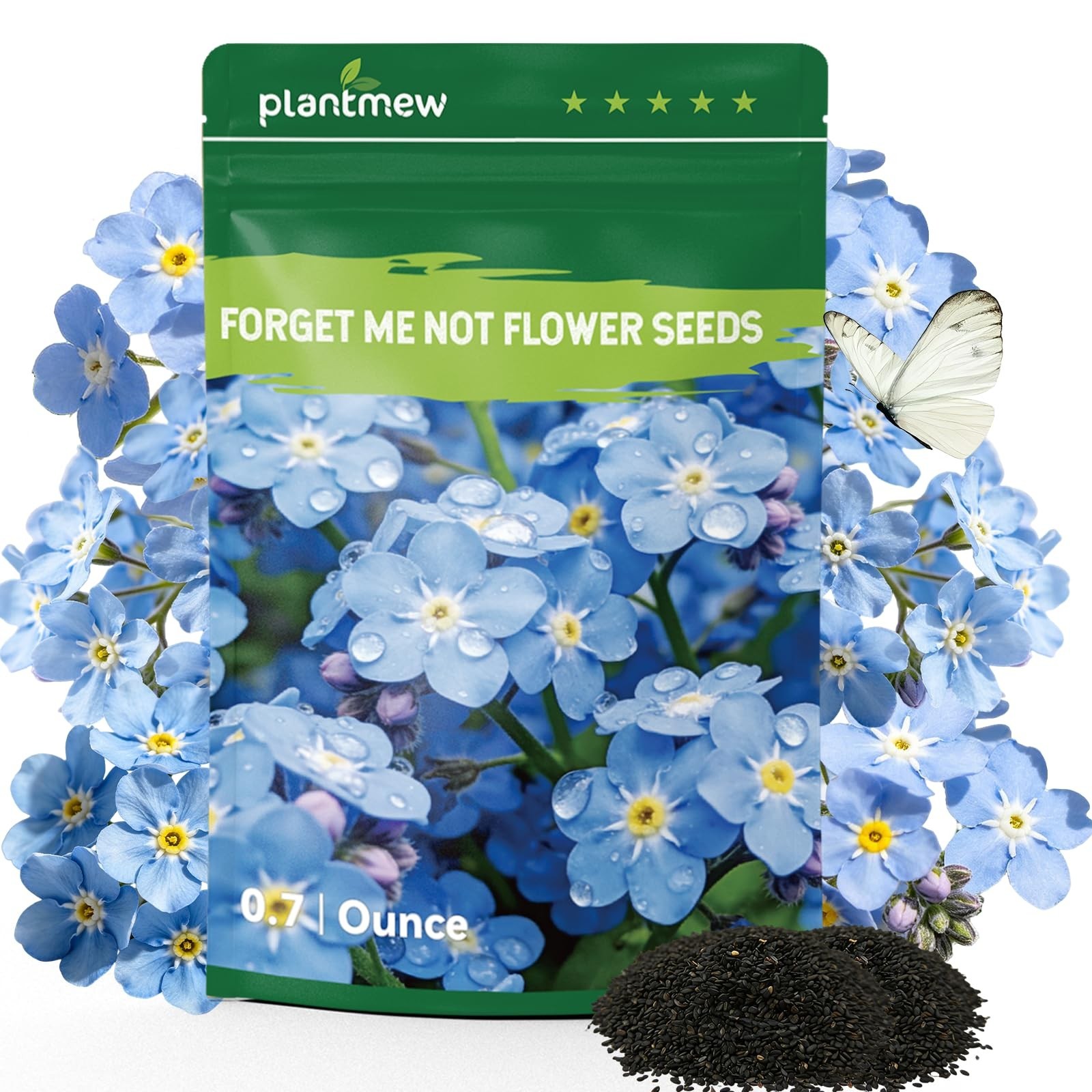 5600+ Forget Me Not Seeds – Easy to Grow Blue Perennial Wildflowers for Gardens