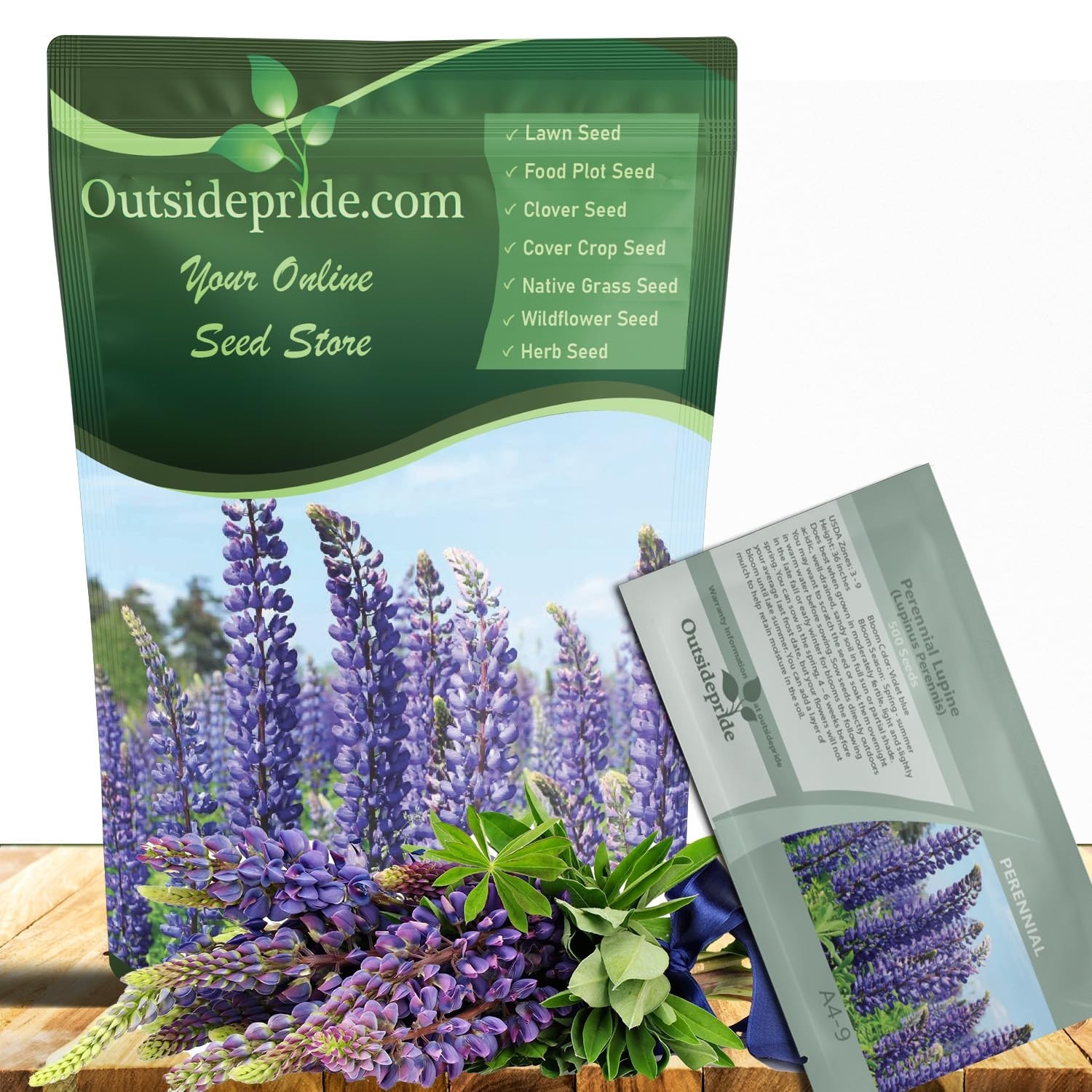 Wild Blue Perennial Lupine Seeds – 1/4 Lb, Self-Sowing, Cold Hardy Wildflower fo
