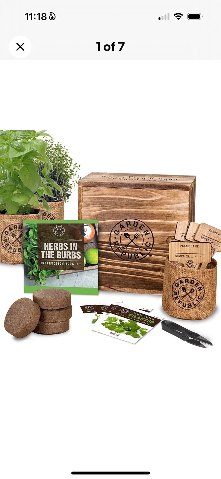 Garden Republic Indoor Herb Garden Starter Kit – Cilantro, Basil, Parsley, Thyme