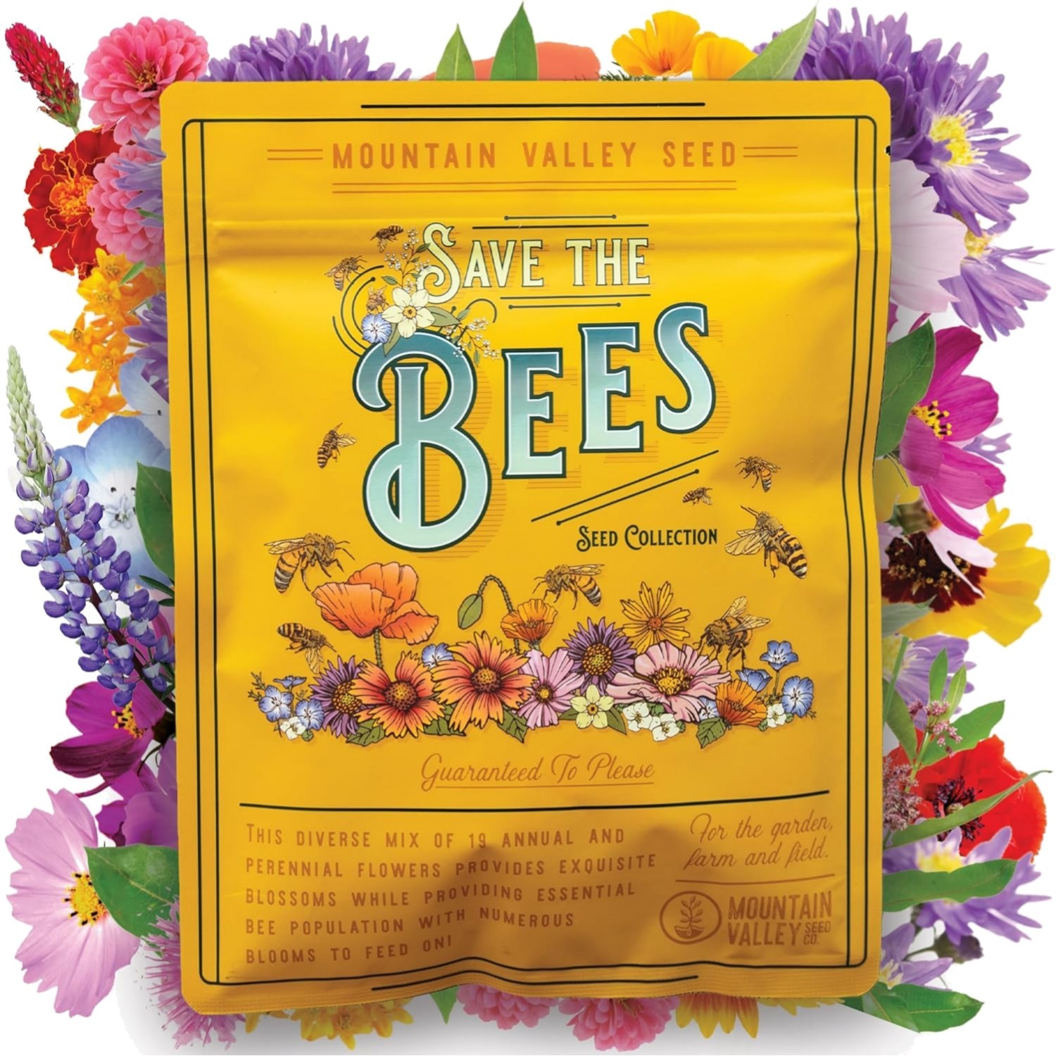 DIY Pollinator Garden Kit – 80,000 Non-GMO Wildflower Seeds in Elegant Pack