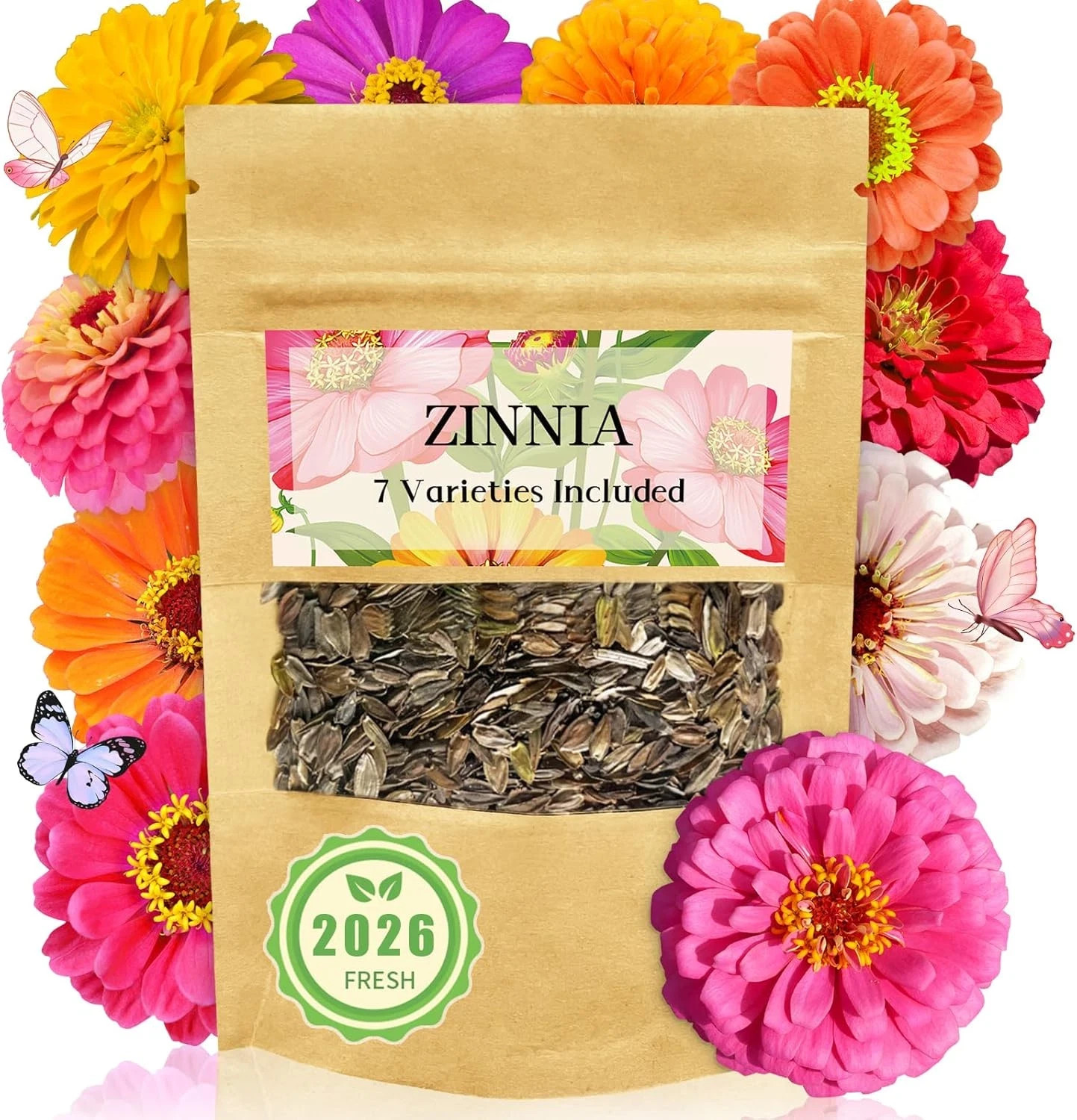 Zinnia Seeds Bulk 5,000+ | Outdoor Flower for Planting |Giant Zinnia Seeds for 2