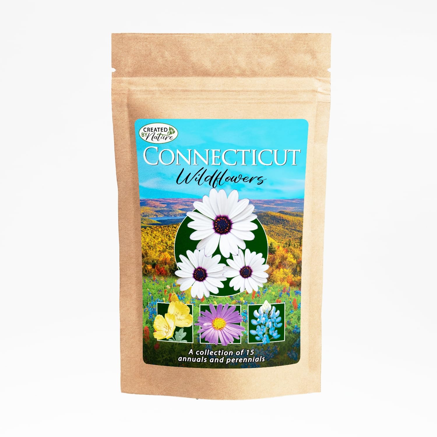Created By Nature Connecticut Wildflower Seed Mix, 15 Flower Varieties, 50,00…