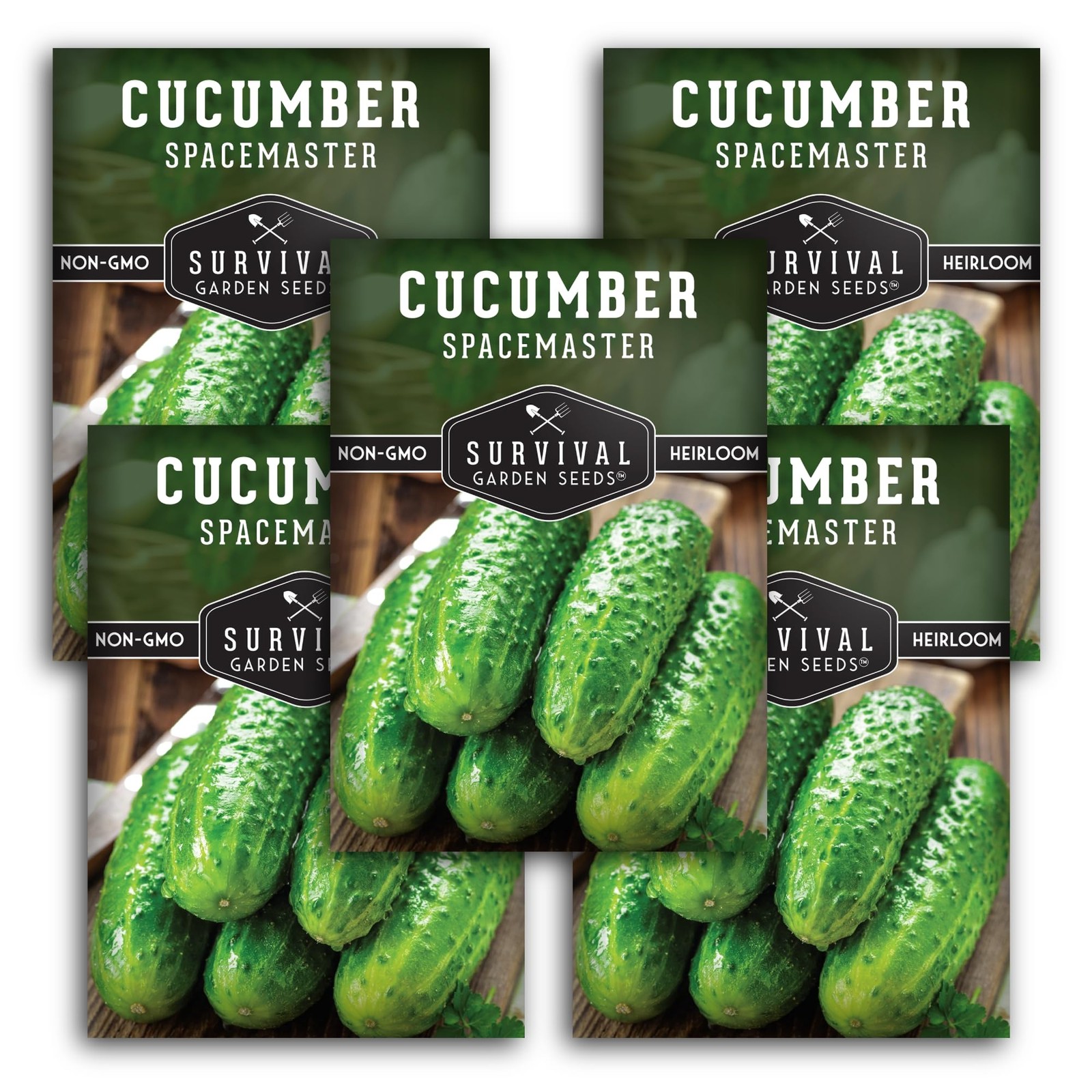 Cucumber Seeds for Small-Space Gardens | Non-GMO Heirloom Variety (5 Packs)