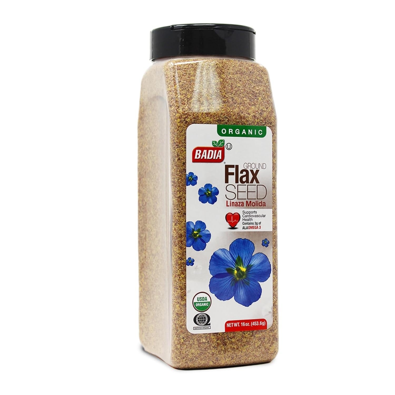 16 oz Organic Ground Flax Seed – Non-GMO, Gluten-Free Superfood for Smoothies