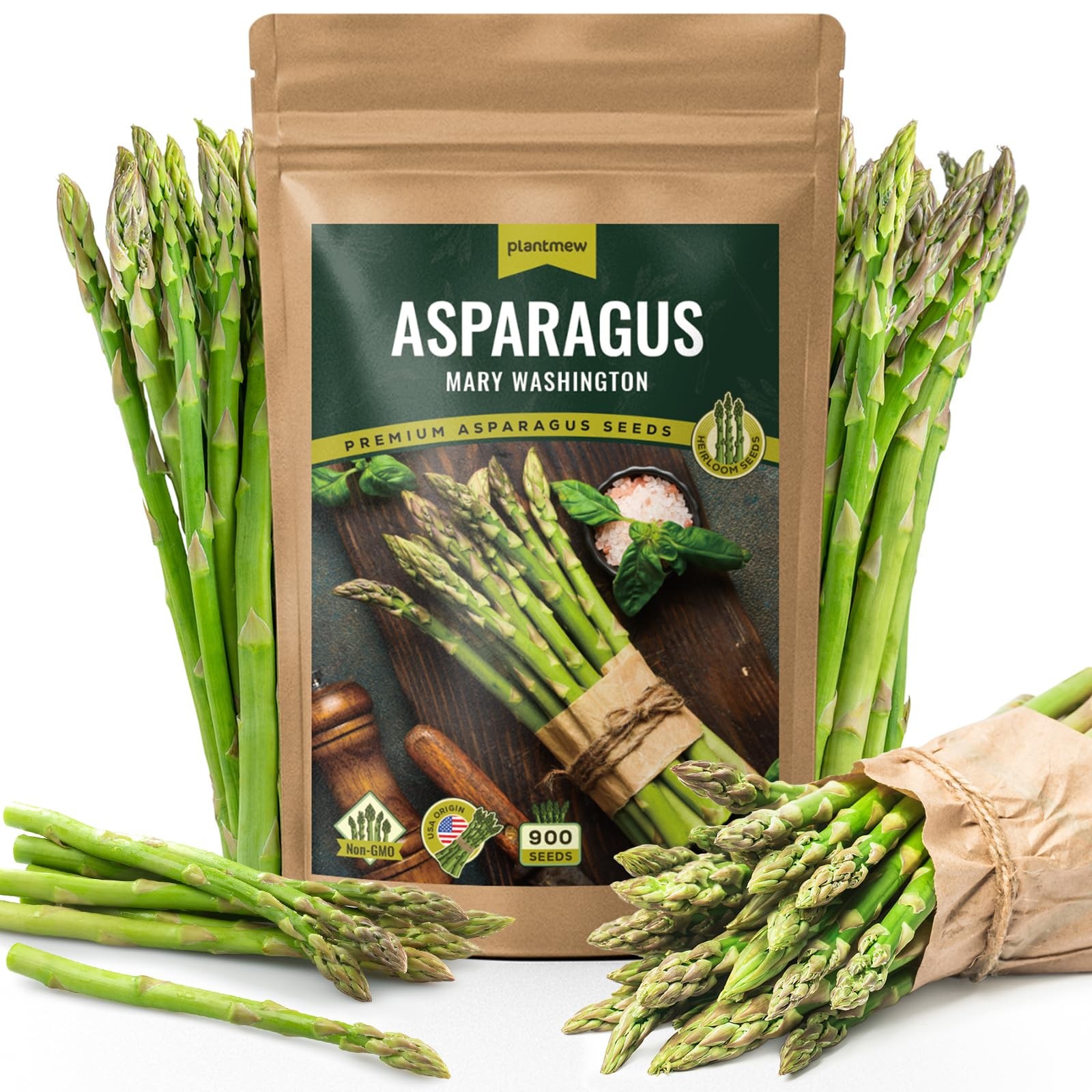 Mary Washington Asparagus Seeds 900 Seeds, NonGMO Heirloom Seeds with Planti…