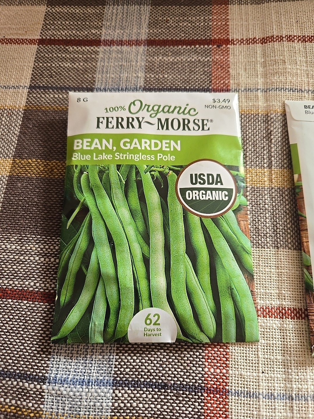 Ferry-Morse 2025 Seed Graden Bean Blue Lake Stringless Pole Organic 8 Mg