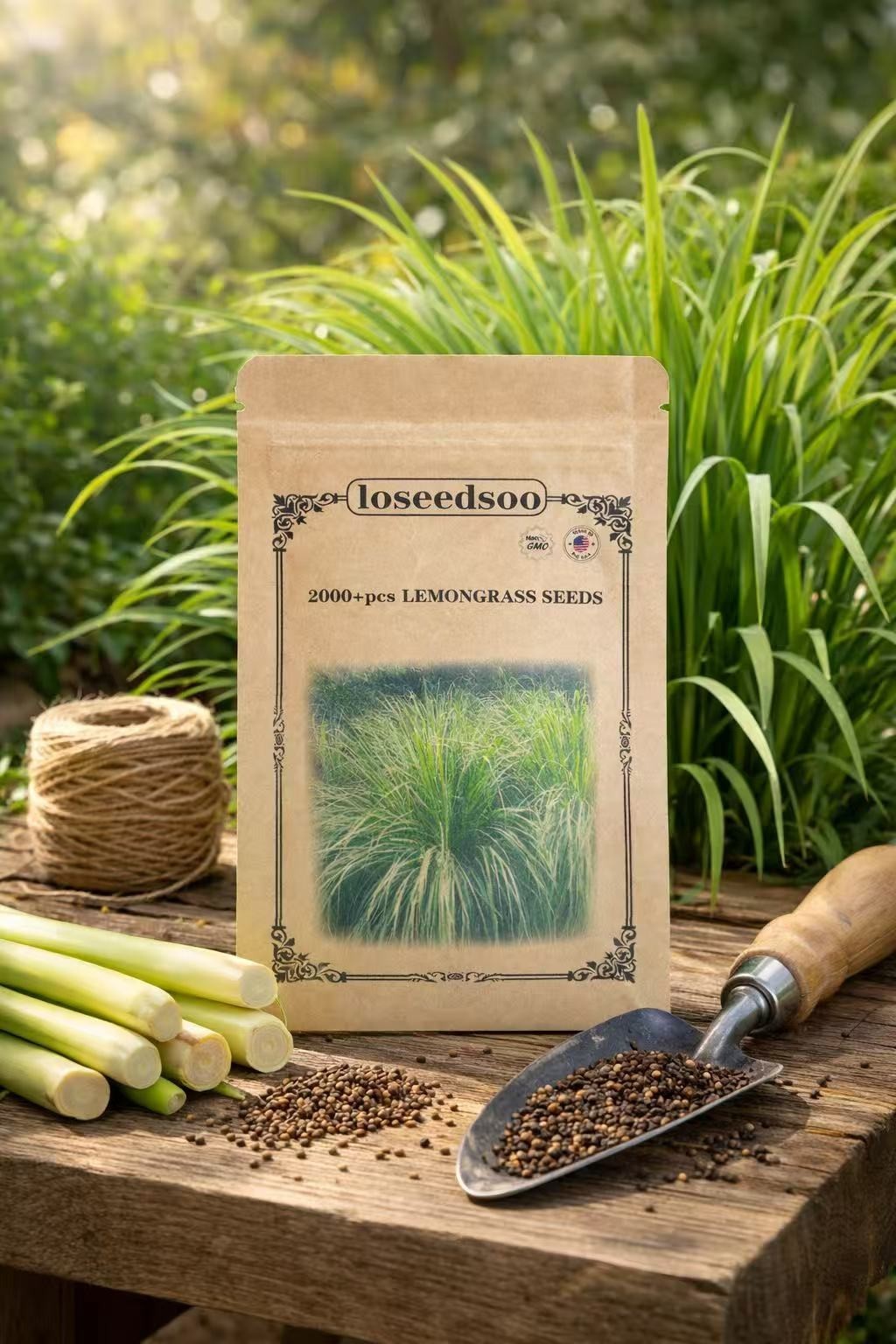 2,000+ Lemongrass Seeds – Non-GMO Herb Seeds for Planting Outdoors & Indoors, Cu