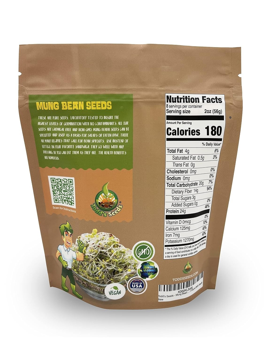 Fresh Mung Bean Seeds 1 lb – High Germination Rate, Perfect for Stir-Fry Meals