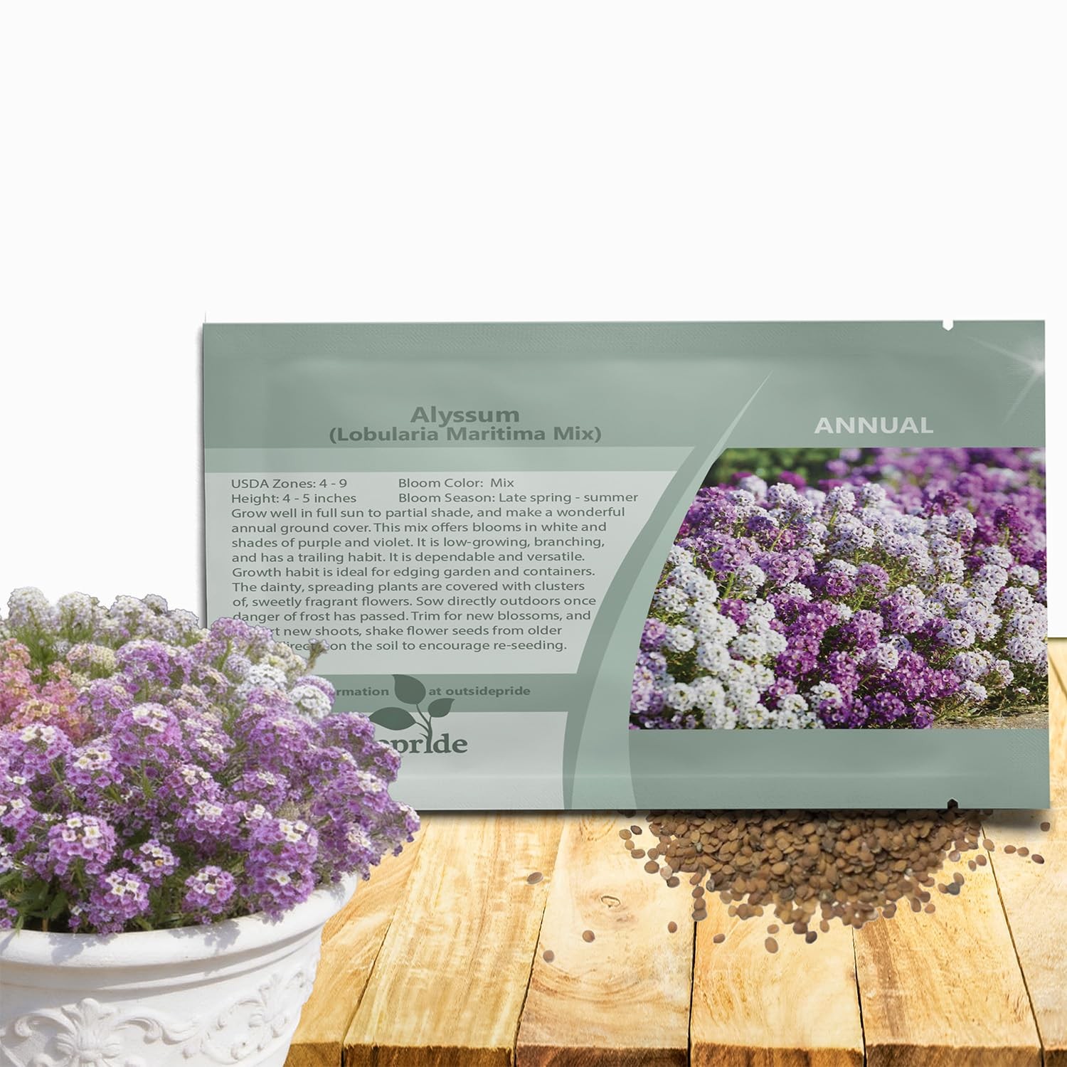 Mixed Alyssum Seeds – 2000 Pcs Annual, Drought-Tolerant & Pollinator-Friendly…