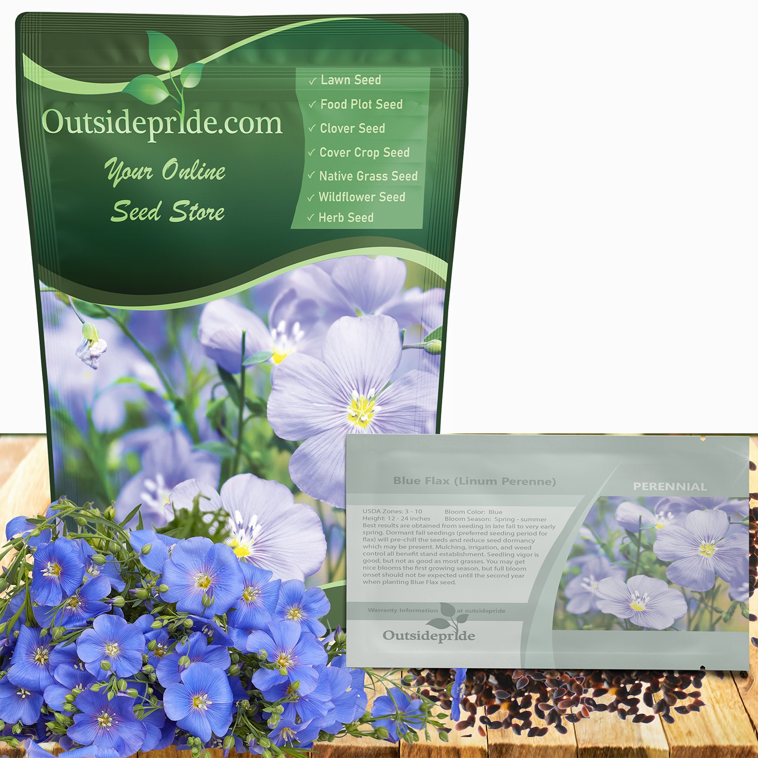 5 LBS Blue Flax Wildflower Seeds For Planting Outdoors | Linum Perenne Seed
