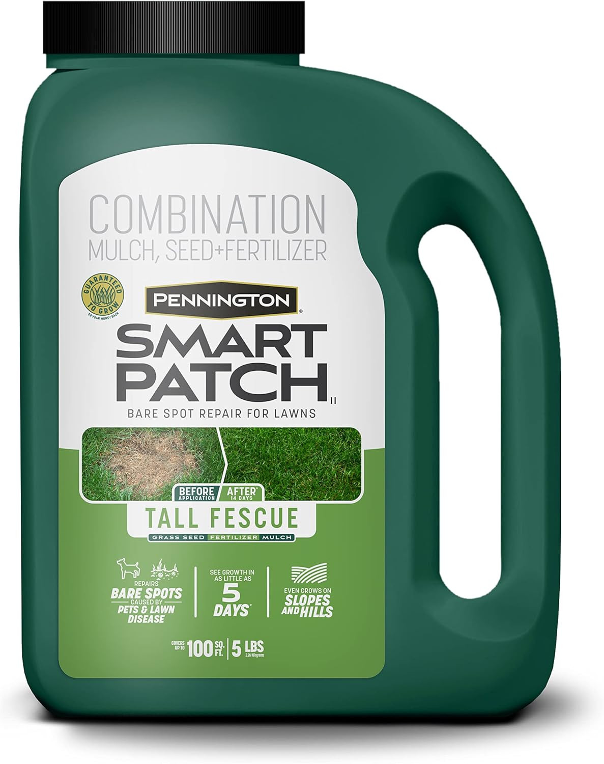Smart Patch Tall Fescue 5Lb 100 Sq. Ft. Grass Seed Bare Spot Repair with Mulch a