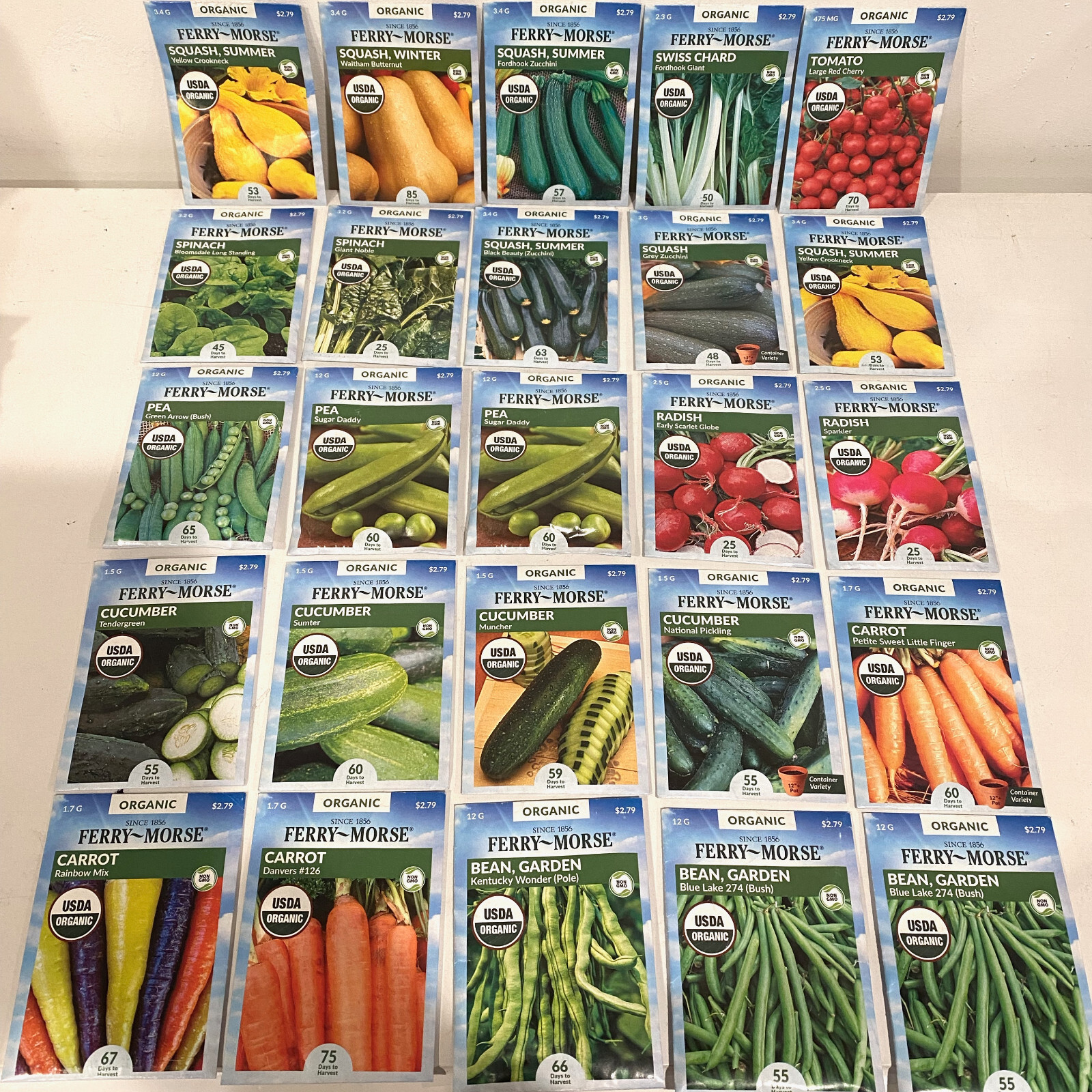 Ferry Morse Vegetable Garden Variety Pack Organic Seeds Lot of 25 Exp 12/22 (#2)