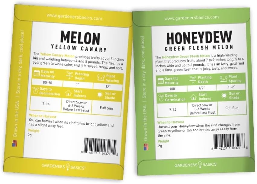 GMO-Free Melon Seeds – 5 Variety Pack for Vibrant Home Garden Delights