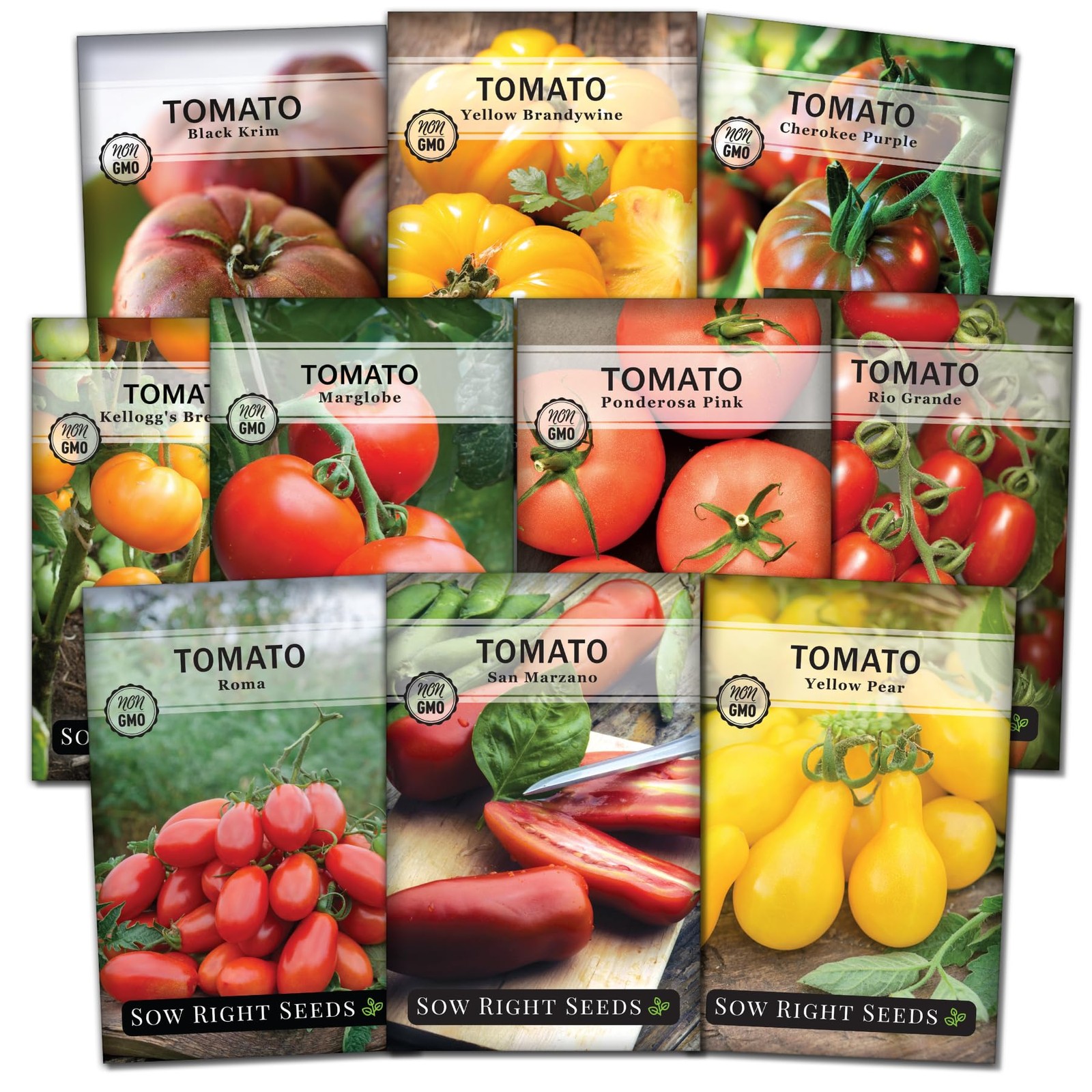 – Tomato Seed Collection for Planting – 10 Varieties with Many Sizes, Shapes,…