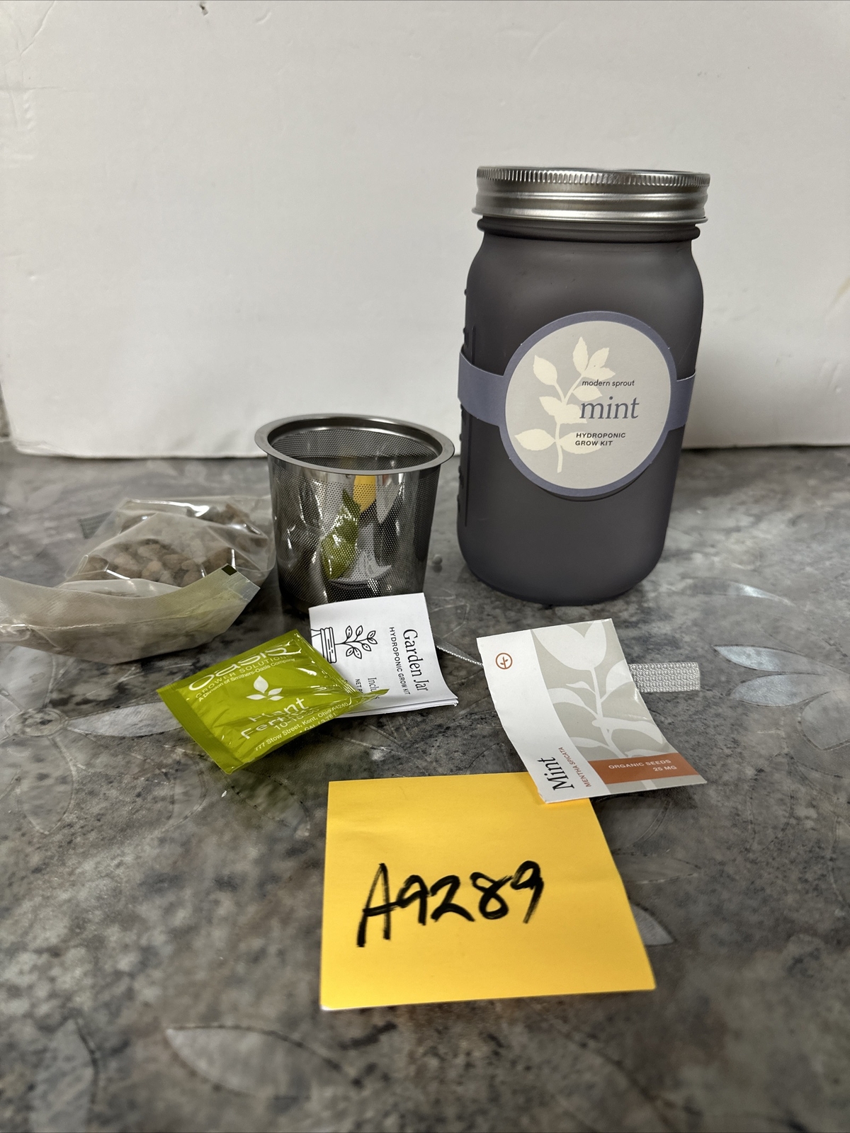 Modern Sprout MINT Jar Hydroponic Grow Kit Kitchen Herb Garden Jar Complete NEW