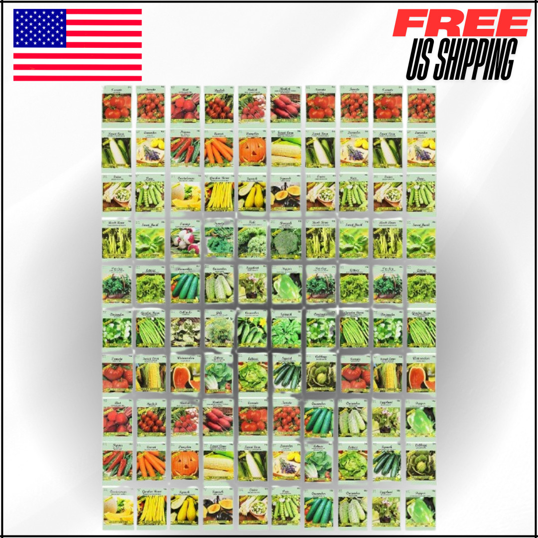 100 Assorted Heirloom Vegetable Seeds Non-GMO, Deluxe Assorted Vegetable Seeds