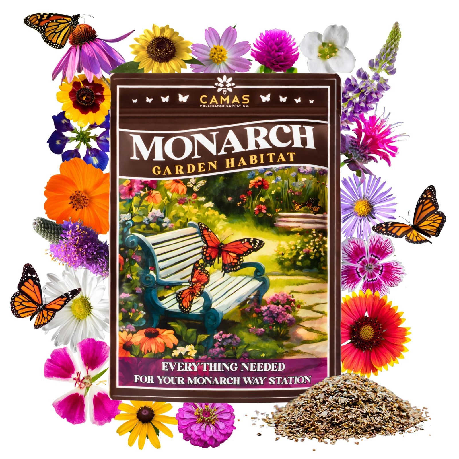 Butterfly Garden Kit – Milkweed & Wildflower Seeds for Pollinators | 1/4 lb Bulk
